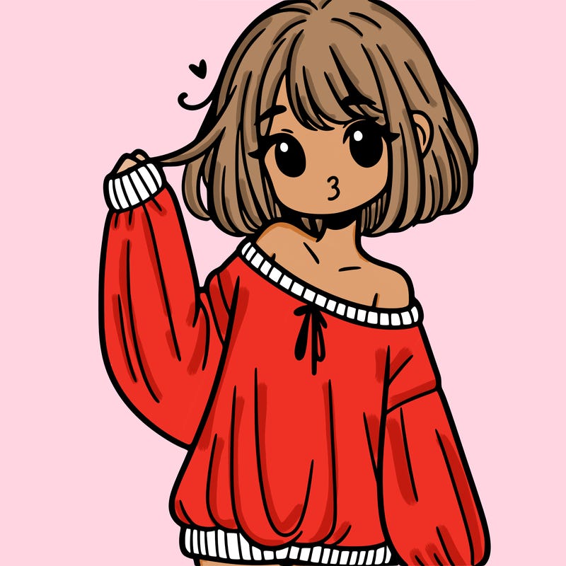 girl in baggy sweater hanging off her shoulder