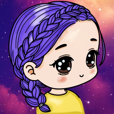 a baby girl with one french braid that’s a kpop singer