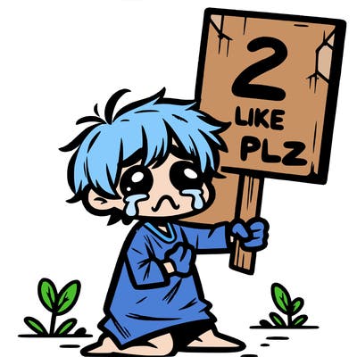 small poor toddler crying with sign that says 2 like plz
