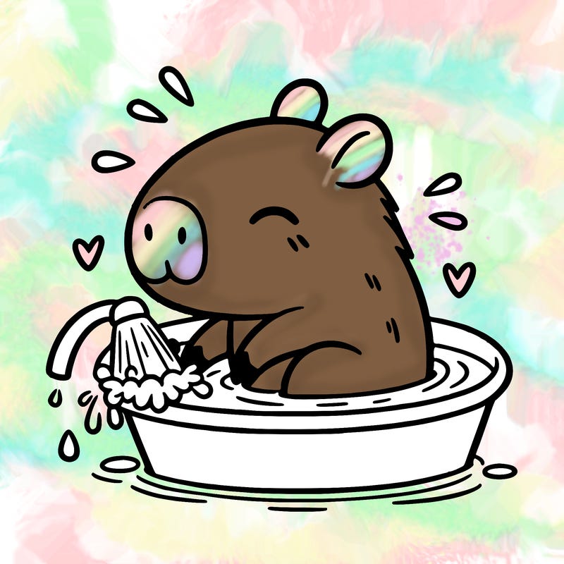 capybara taking a bath