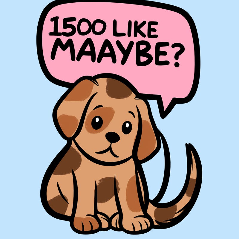 a puppy that says 5 like maybe