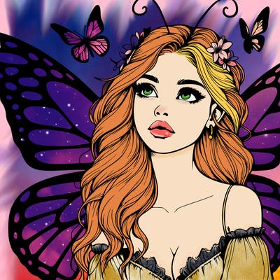butterfly fairy realistic girl