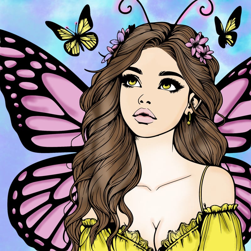 butterfly fairy realistic girl