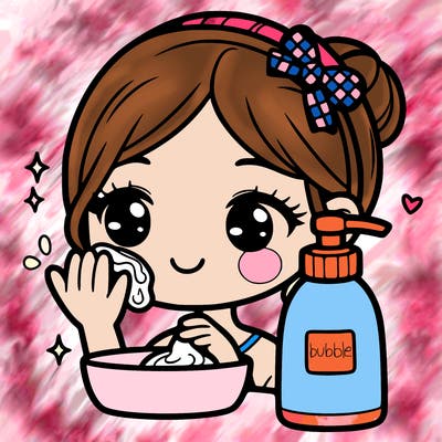 girl doing skincare