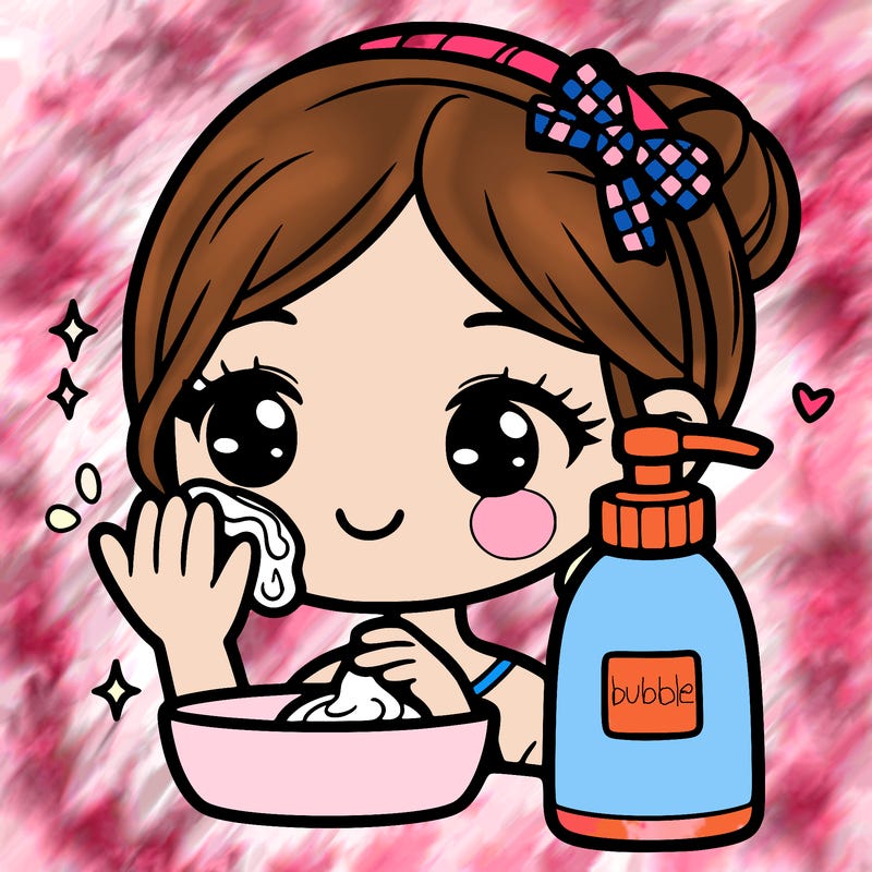 girl doing skincare