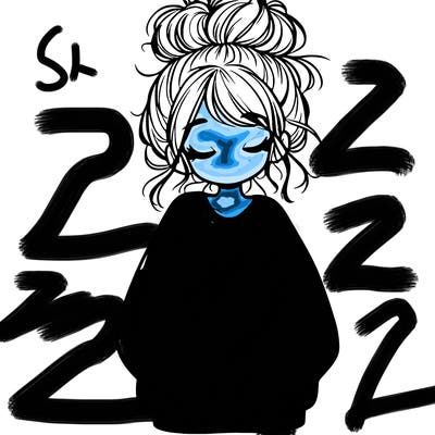 girl with baggy sweatshirt and messy bun