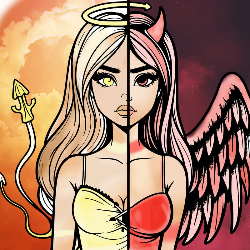 devil vs angel realistic girl