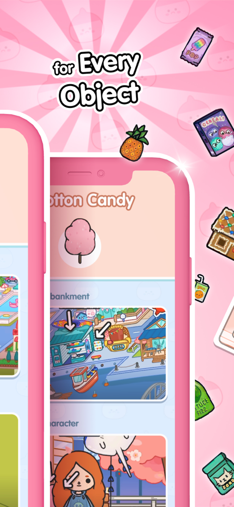 TB Master mobile app interface showing item locations for Toca Life World