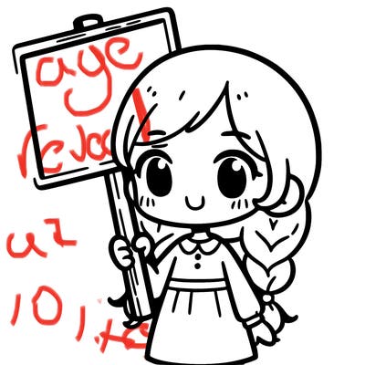 a girl holding a sign