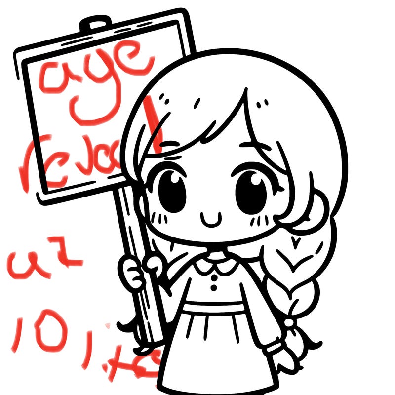 a girl holding a sign