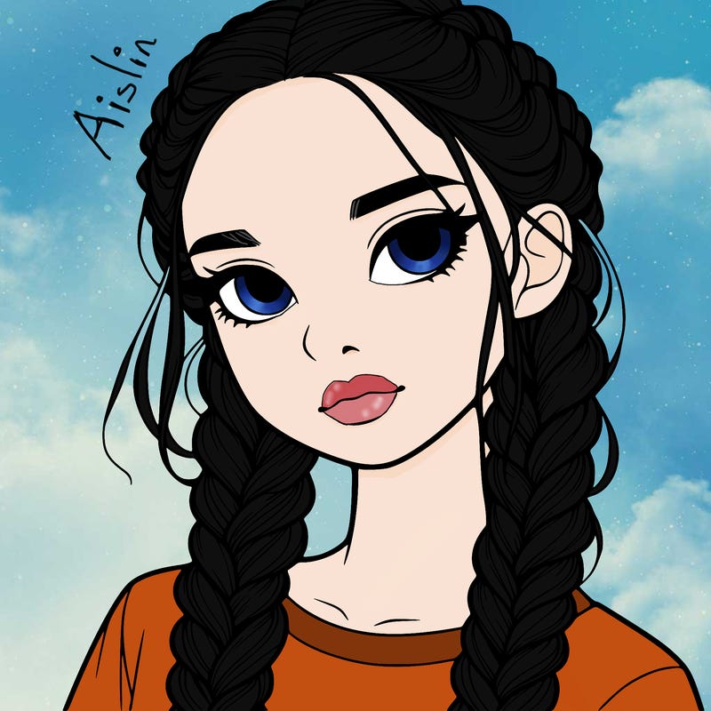 realistic girl with braids