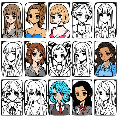 girls that look diffrent anime