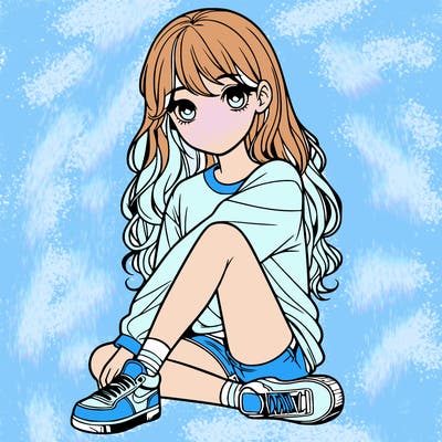 girl sitting realistic