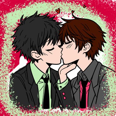 kissing anime