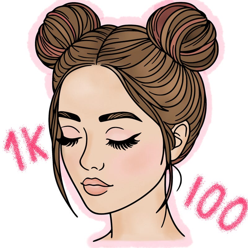 woman with hair buns