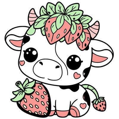 cute strawberry cow