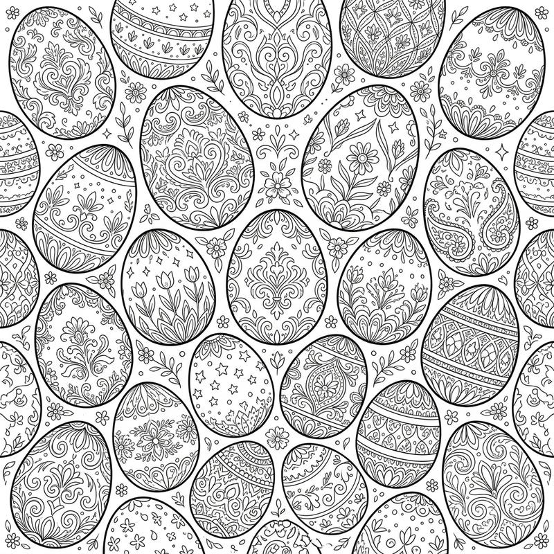 Unleash your creativity with our intricate Gilded Easter Eggs coloring page, brimming with elegant patterns. It's the perfect festive activity to celebrate the beauty and spirit of Easter.