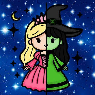 split princess and witch