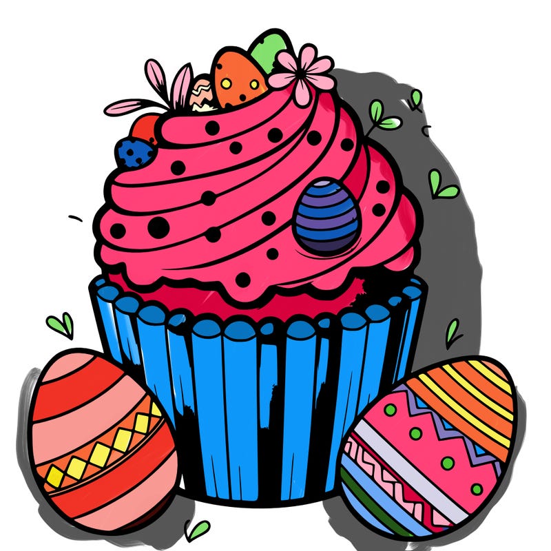 realistic easter cupcake