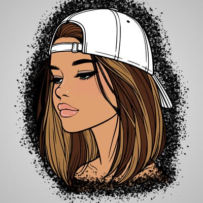 realistic  girl with a backwards hat