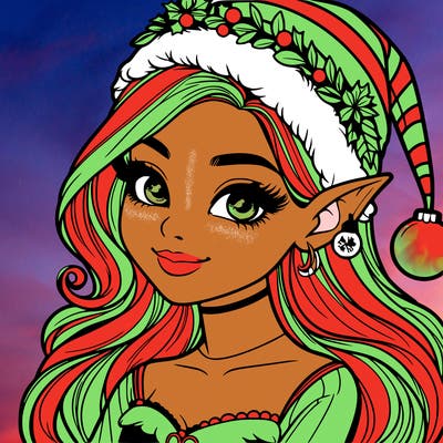 christmas girl elf realistic