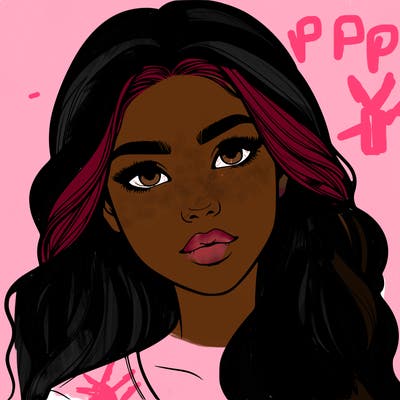 realistic teenage girl with pretty hair