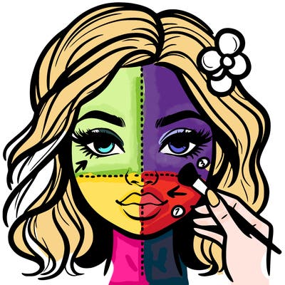 a face made to draw makeup on