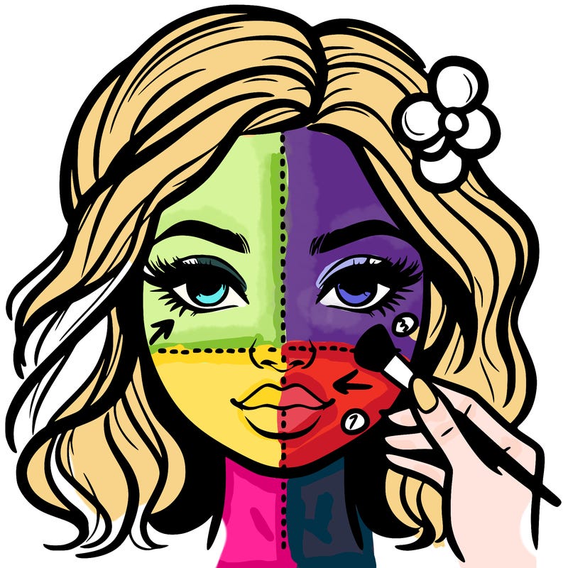 a face made to draw makeup on