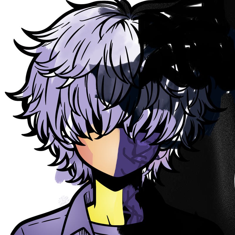 manga boy fluffy hair covering his eyes