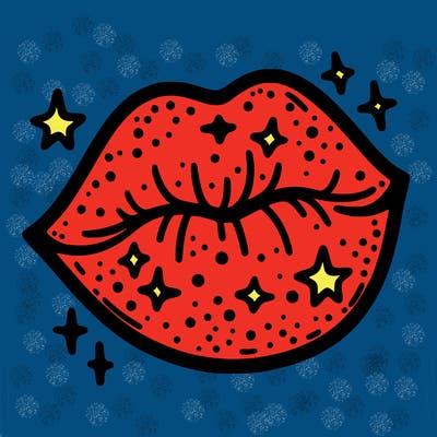 glittery lip