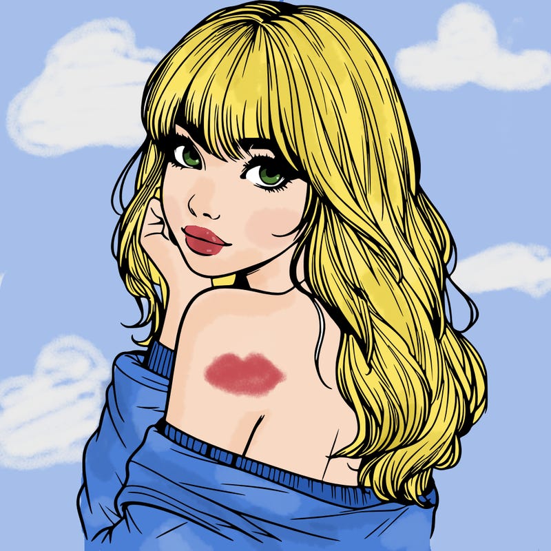 realistic girl with bangs looking over her shoulder