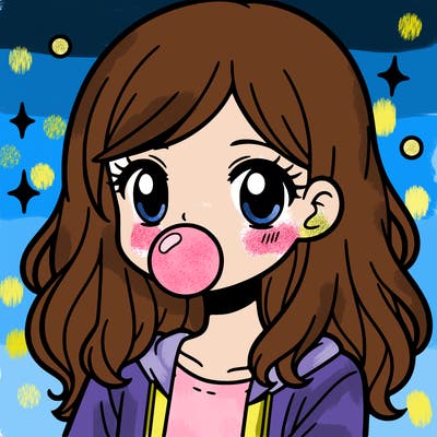 girl with bubble gum