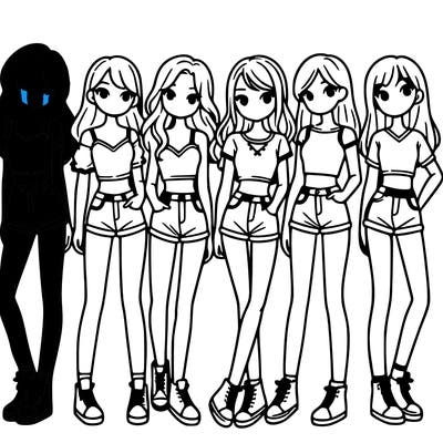 a group of girls wearing crop tops and shorts