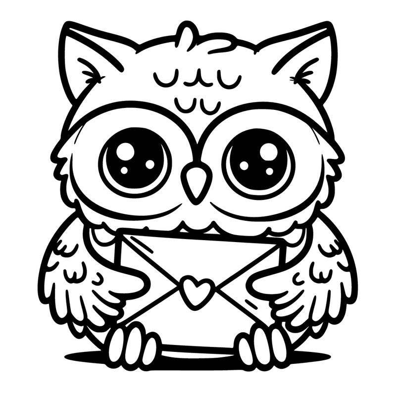 owl holding an envelope