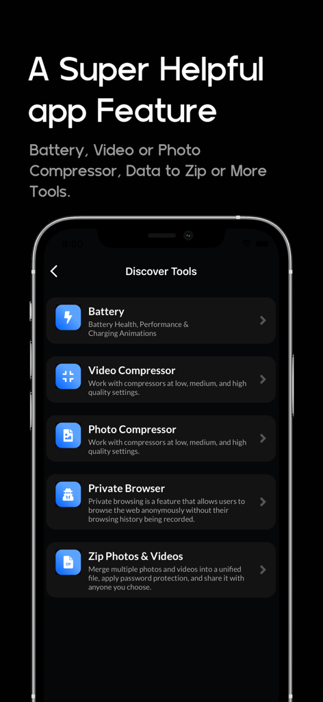Easy Phone Cleaner Master - Easy Phone Cleaner Master dashboard showing battery and compression tools