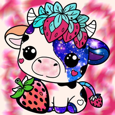 cute strawberry cow