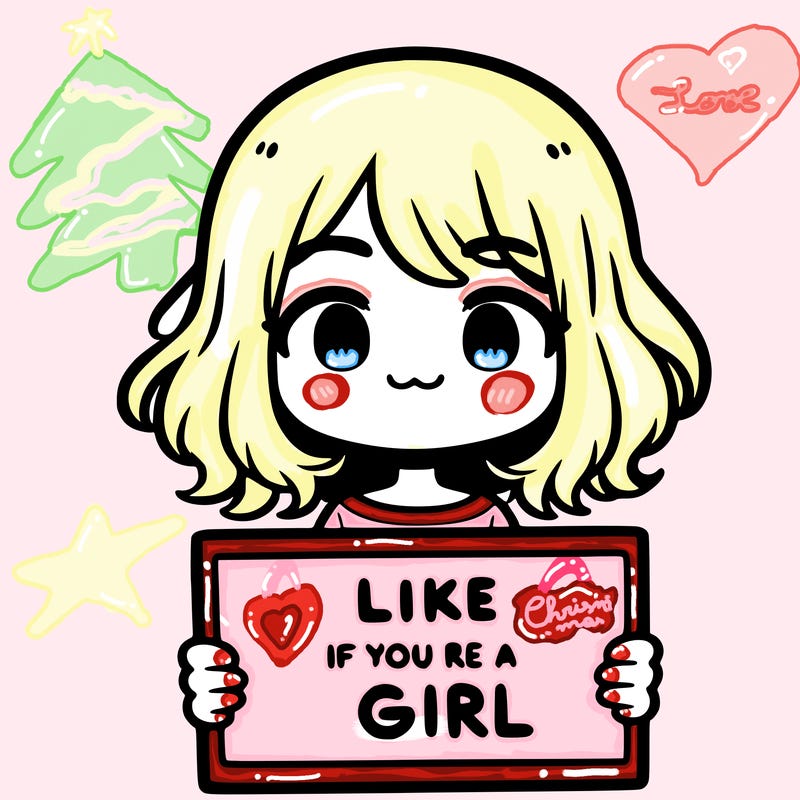 a cute girl holding a sign that says like if you’re a girl