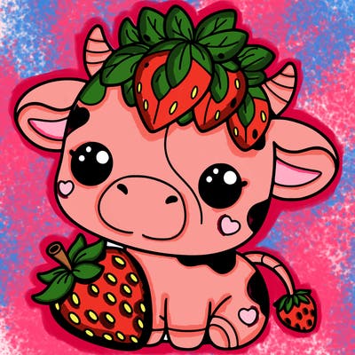 cute strawberry cow