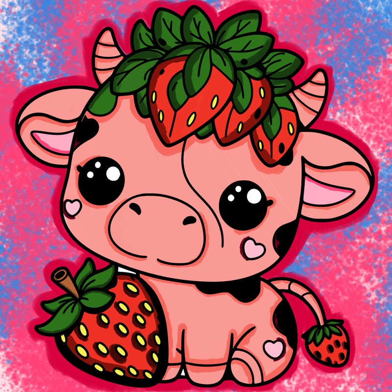 cute strawberry cow