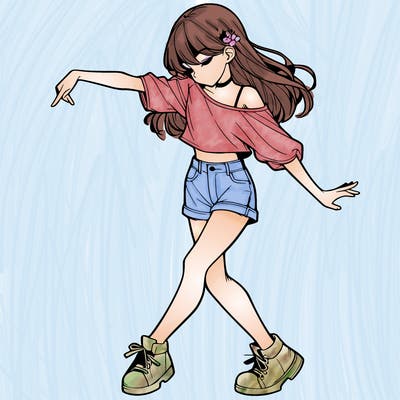 realistic girl danceing