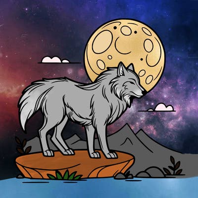 wolf moonlight