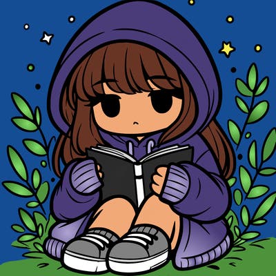 girl in oversized hoodie reading a book