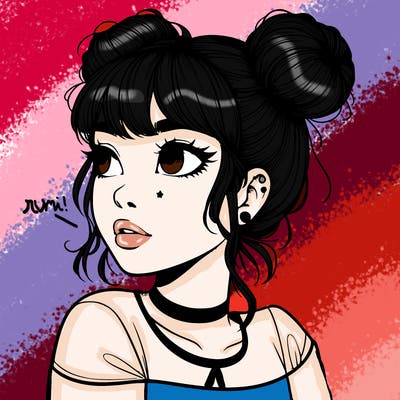 realistic girl with spacebuns