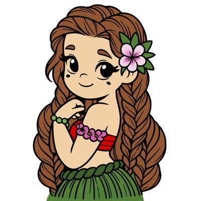 hawaiian girl with braids