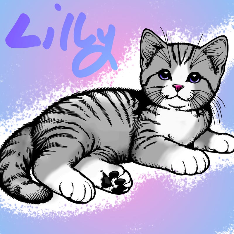 a realistic kitten laying down