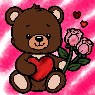 teddy bear a holding heart