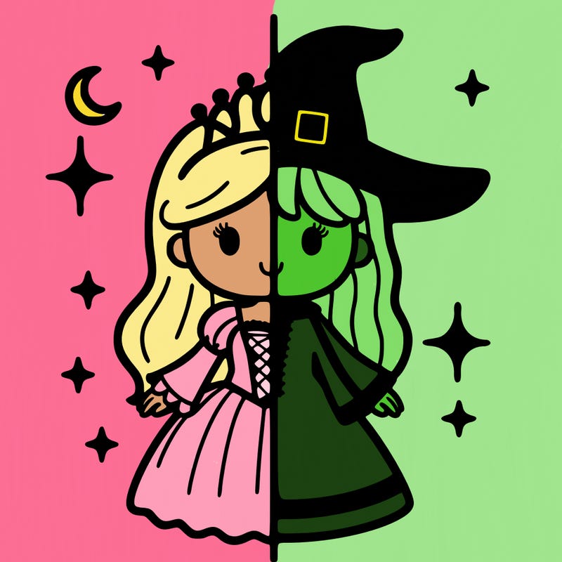 split princess and witch