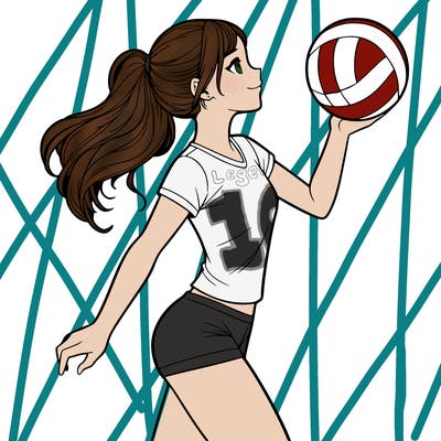 volley ball realistic girl
