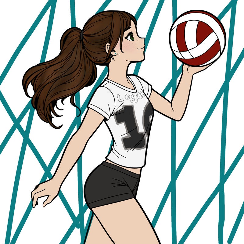 volley ball realistic girl