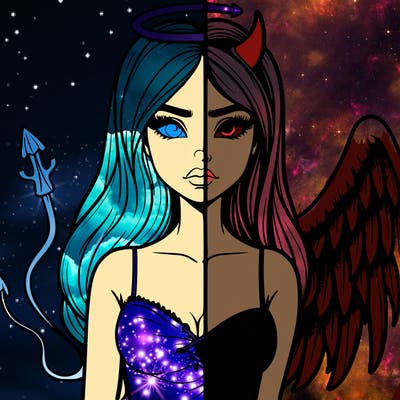 devil vs angel realistic girl